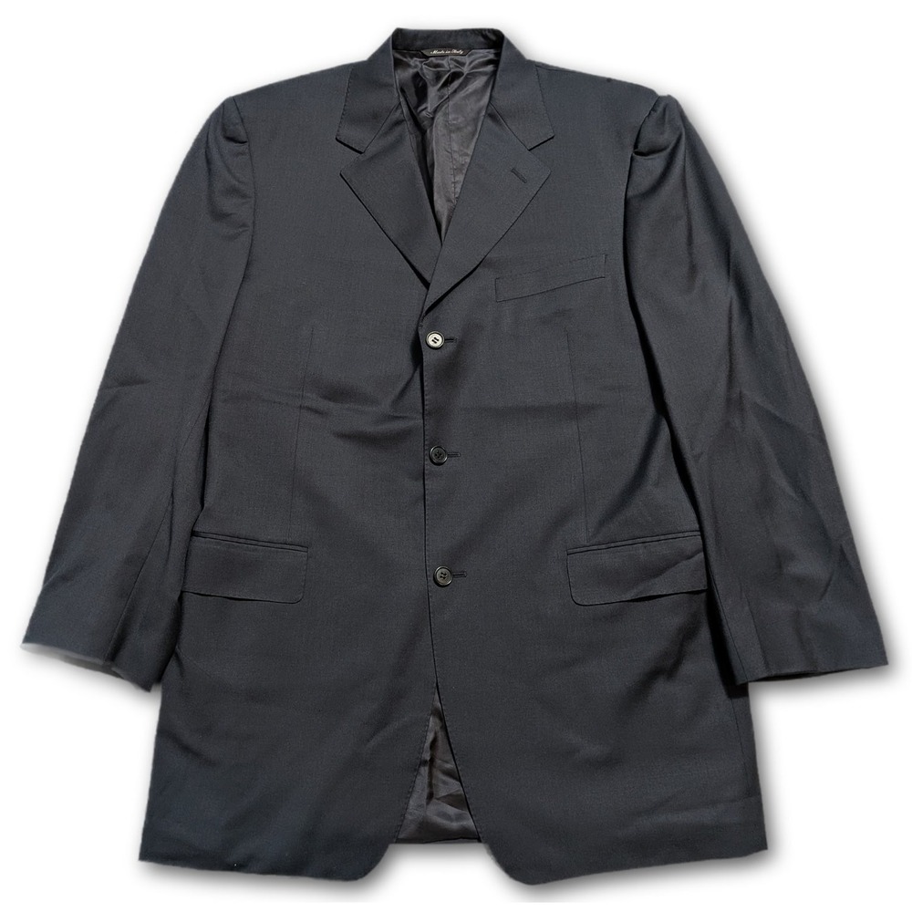 Canali Mens 44L Blazer Navy Blue Wool 3-Button Suit Jacket Made In Italy 54L